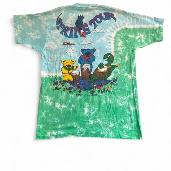 Vintage Liquid Blue Grateful Dead Spring Tour Tie Dye T-Shirt XL USA - Picture 5 of 7